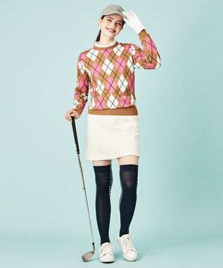 23区GOLF 【WOMEN】【手洗い可】クロスサーモツイル 台形 スカート ホワイト系