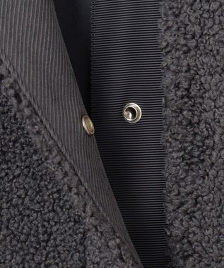 自由区 L 【洗える】ボアコンビ アウター スレート