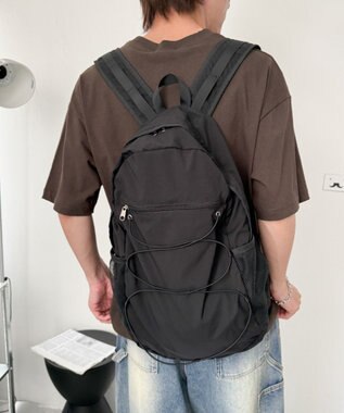 WEGO 【ユニセックス着用ITEM】コードデザインバックパック ブラック