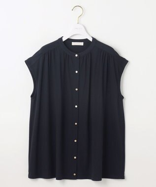 ANY SIS 【接触冷感・UVカット・洗える】ハイストレッチスムース2WAY ブラウス ネイビー