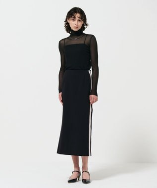 GRACE CONTINENTAL シアーリブタートルトップ ブラック