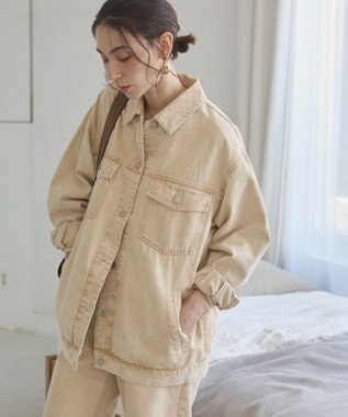 WEGO 【ANGIE VINTAGE】オーバーサイズデニムジャケット イエロー