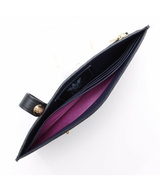 A.D.M.J. 【牛革】スパニッシュレザー/モーツァルト スワロフスキー・クリスタル付 スリムウォレット ブラック