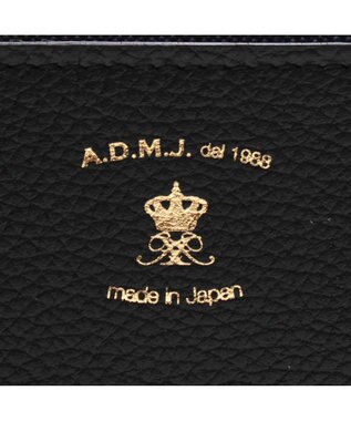 A.D.M.J. 【牛革】スパニッシュレザー/モーツァルト スワロフスキー・クリスタル付 スリムウォレット ブラック