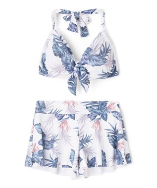 San-ai Resort（三愛水着楽園） 【新色ホワイト＆パープル入荷】４点セット水着　9M・11L【San-ai Resort（サンアイリゾート）】 ブルー