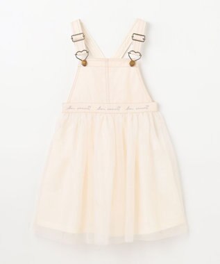 ANY KIDS チュール付き ジャンパースカート エクリュ