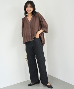 UNFILO 【UNFILO DENIM】撥水ストレッチ テーパードデニム ブラック