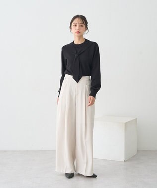 earth music&ecology ボウタイニットプルオーバー Black