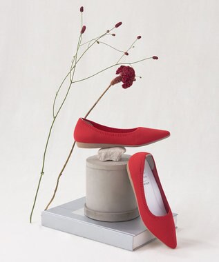 steppi 【洗える/撥水】ベーシック ポインテッド パンプス レッド