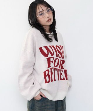 WEGO グラフィックニットプルオーバー 柄1