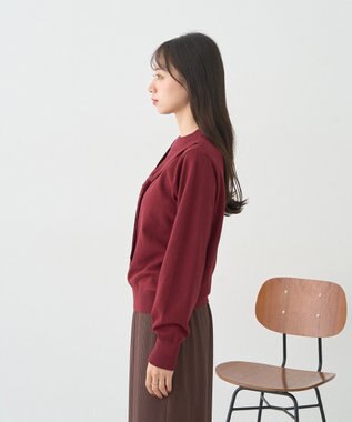 earth music&ecology ボウタイニットプルオーバー Red