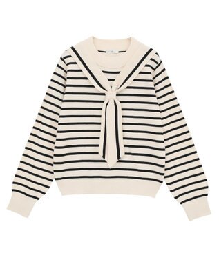 earth music&ecology ボウタイニットプルオーバー Border