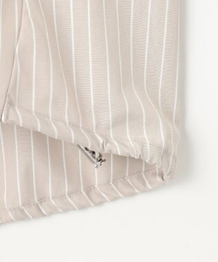 ANY 【洗濯機可】ストライプドロストシャツ グレー×オフストライプ