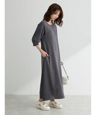 Green Parks ・Ｄｏｕｂｌｅ　Ｆｌａｇｓ　１０ｏｚバルーンソデワンピ Charcoal Gray