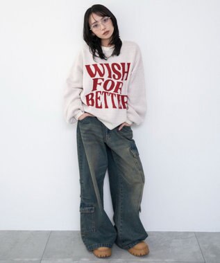 WEGO グラフィックニットプルオーバー 柄1