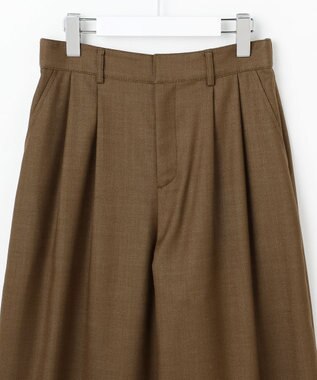 自由区 デニムライクツイルワイド パンツ ブラウン