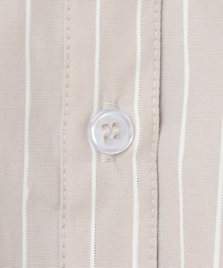 ANY 【洗濯機可】ストライプドロストシャツ グレー×オフストライプ