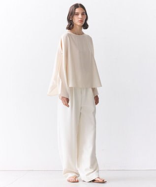 BEIGE， PERIDOT / 2WAYスリーブ ドレープブラウス Ecru