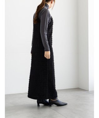 Te chichi カットジャガードキャミワンピース ブラック