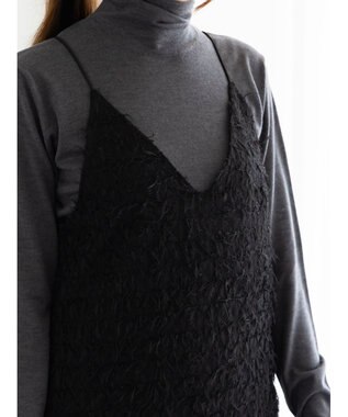 Te chichi カットジャガードキャミワンピース ブラック