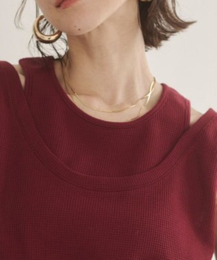 WEGO 【ANGIE VINTAGE】ワッフルフェイクレーヤードタンクトップ ワイン