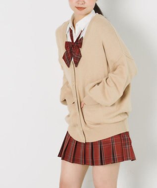 WEGO 【SCHOOL ITEM】ハイゲージスクールカーディガン ベージュ