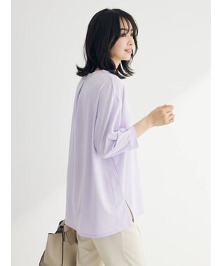 Green Parks バー付き７分袖ブラウソー Purple