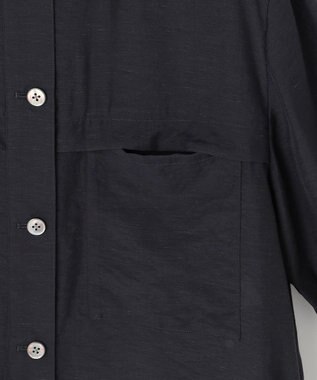 J.PRESS LADIES 【洗える】Sheer Vis リネン ノーカラー ブルゾン ネイビー系