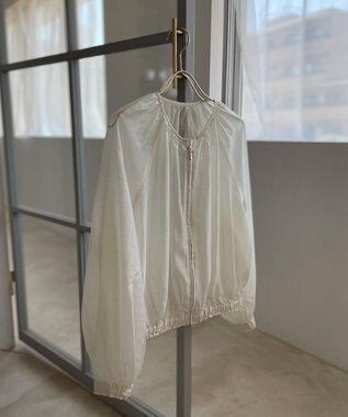 Feroux 【洗える】シアー ブルゾン アイボリー系