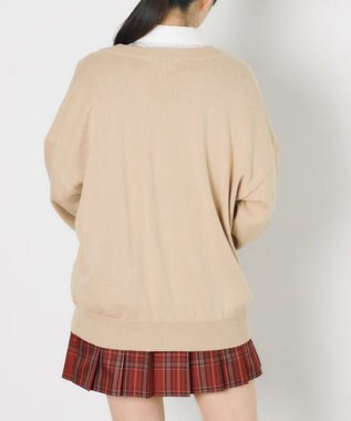 WEGO 【SCHOOL ITEM】ハイゲージスクールカーディガン ベージュ