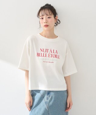 earth music&ecology 【接触冷感/洗濯機可】ＮＵＩＴＡ　ＬＡ　ＢＥＬＬＥ　ＥＴＯＩＬＥショートＴ Off White