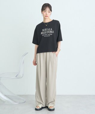 earth music&ecology 【接触冷感/洗濯機可】ＮＵＩＴＡ　ＬＡ　ＢＥＬＬＥ　ＥＴＯＩＬＥショートＴ Black