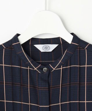 J.PRESS LADIES S サイロチェック ストライプ ブラウス ネイビーチェック系