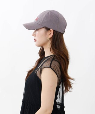 AURORA 【 ANNA SUI（アナ スイ）】ネコ耳ロゴ刺しゅうキャップ パープル