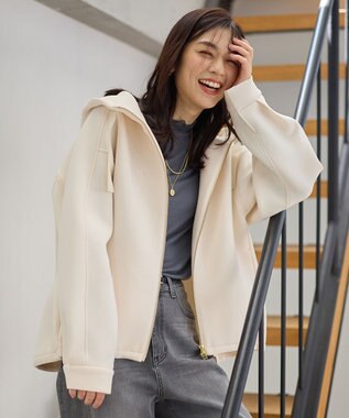 ANY L ダンボールＷジップパーカー エクリュ