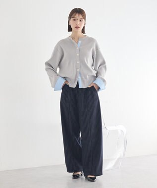 earth music&ecology フェイクレイヤードカーディガン Light Gray