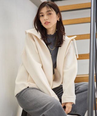 ANY L ダンボールＷジップパーカー エクリュ