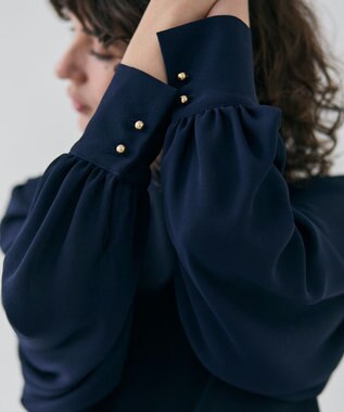 BEIGE， 【洗える・Precious3月号掲載】PROTEA / 異素材バックタイディティールニット Navy