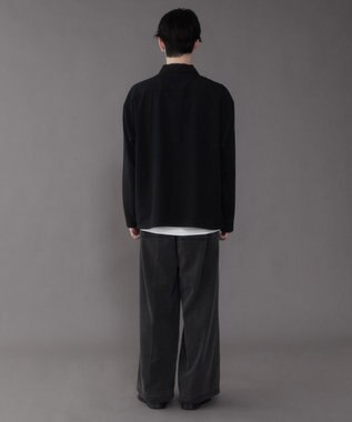 WEGO 【軽量/シワにならない】ドライポリハーフZIPシャツ（LS） ブラック