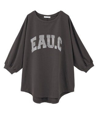 Green Parks ７分袖ミニ裏毛ドルマンロゴプルオーバー Charcoal Gray