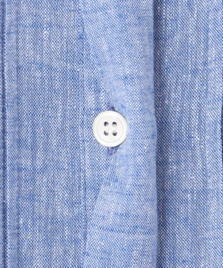 23区 S 【SLOW/洗える】リネンコットン シャツワンピース ブルー系