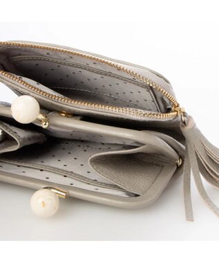 UNBILLION 【テレビ ドラマ着用アイテム】perche アクリル玉がま口2つ折り財布 グレードット