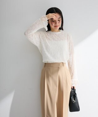 Green Parks 総レースプルオーバー Ecru