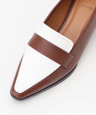 組曲 【22.5cm~24.5cm】バイカラーコンビローファー ダークブラウン系