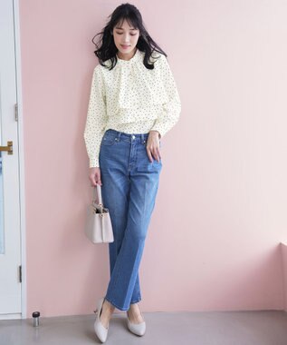 ANY SIS L センタープレスセミフレア デニム インディゴ