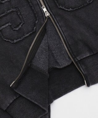 WEGO ファーフードショートZIPパーカー スミクロ