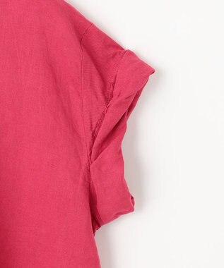 ANY 【手洗い可】ヨーロピアンリネンツイストスリーブブラウス レッド