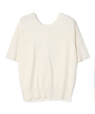 BEIGE， JULIE / コットンシルク 2WAY半袖ニット Ecru