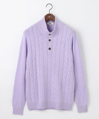 JOSEPH ABBOUD 【カシミヤ混/洗える】カシミヤブレンド ハイネック プルオーバー ニット ライラック系