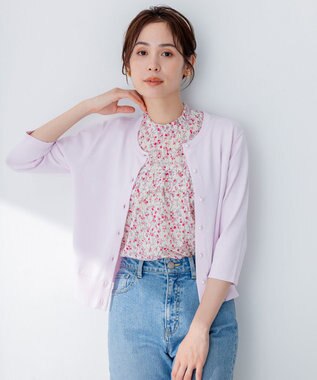 組曲 【WEB限定・2SET】フラワープリントアンサンブルニット ピンク系